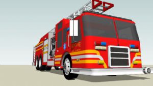 救援的消防车SU模型
