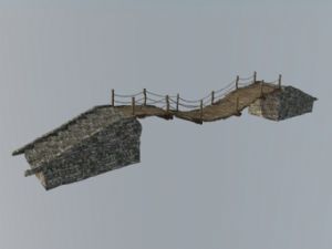 古老的木吊桥SU模型