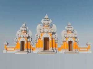 泰国佛教大门SU模型