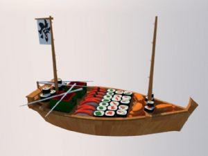 日式寿司饭盒SU模型