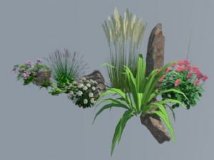 花草植物碎石SU模型