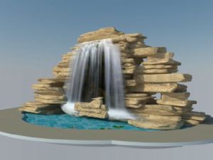 假山叠石流水SU模型
