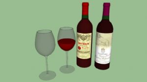 葡萄酒红酒酒SU模型