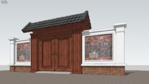 中式合院大门景墙su模型完全免费下载的网站