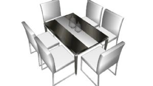 现代餐桌椅六SU模型