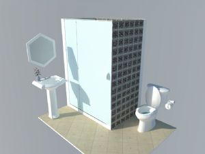 浴室道具玻璃SU模型