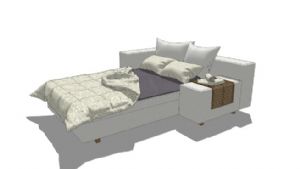 沙发床床铺组SU模型