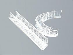 扶手楼梯弧形楼梯SU模型