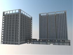 两层商业建筑商铺SU模型