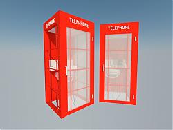 [vip]现代电话亭商业小品su模型
