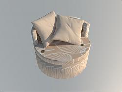 圆形单座沙发椅su模型下载