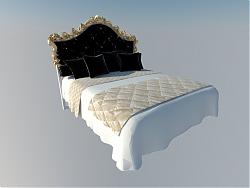 欧式床铺SU模型