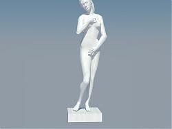 欧式女人人物雕塑su模型