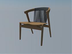 木质扶手椅SU模型