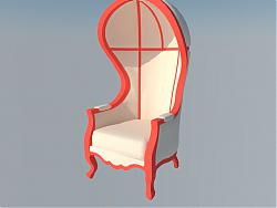 欧式扶手椅椅子SU模型