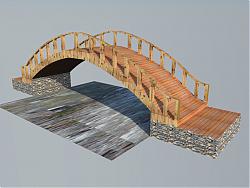 木质拱桥小桥SU模型