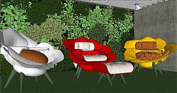 [vip]花样造型的沙发椅子和绿植墙su模型