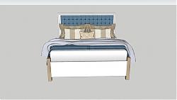 欧式床铺双人床SU模型