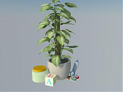 花盆盆栽植物SU模型