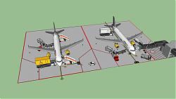 飞机场常用设施道具su模型