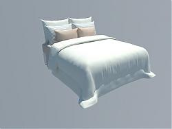 su现代双人床床铺草图模型