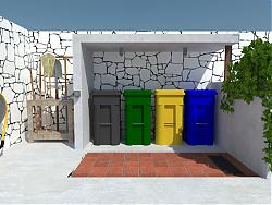 垃圾桶垃圾房SU模型