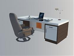 老板办公桌椅家具su模型组