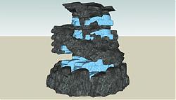 假山流水叠石SU模型