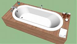 浴缸洗澡盆SU模型