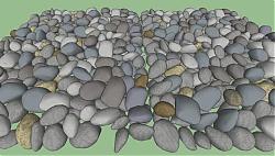 鹅卵石石子路石头SU模型