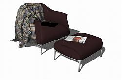 休闲扶手沙发椅SU模型
