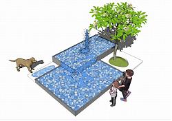景观水池水柱SU模型