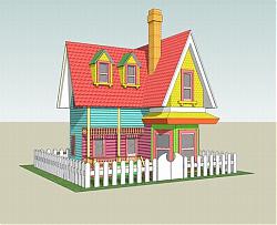 儿童屋房子栅栏SU模型